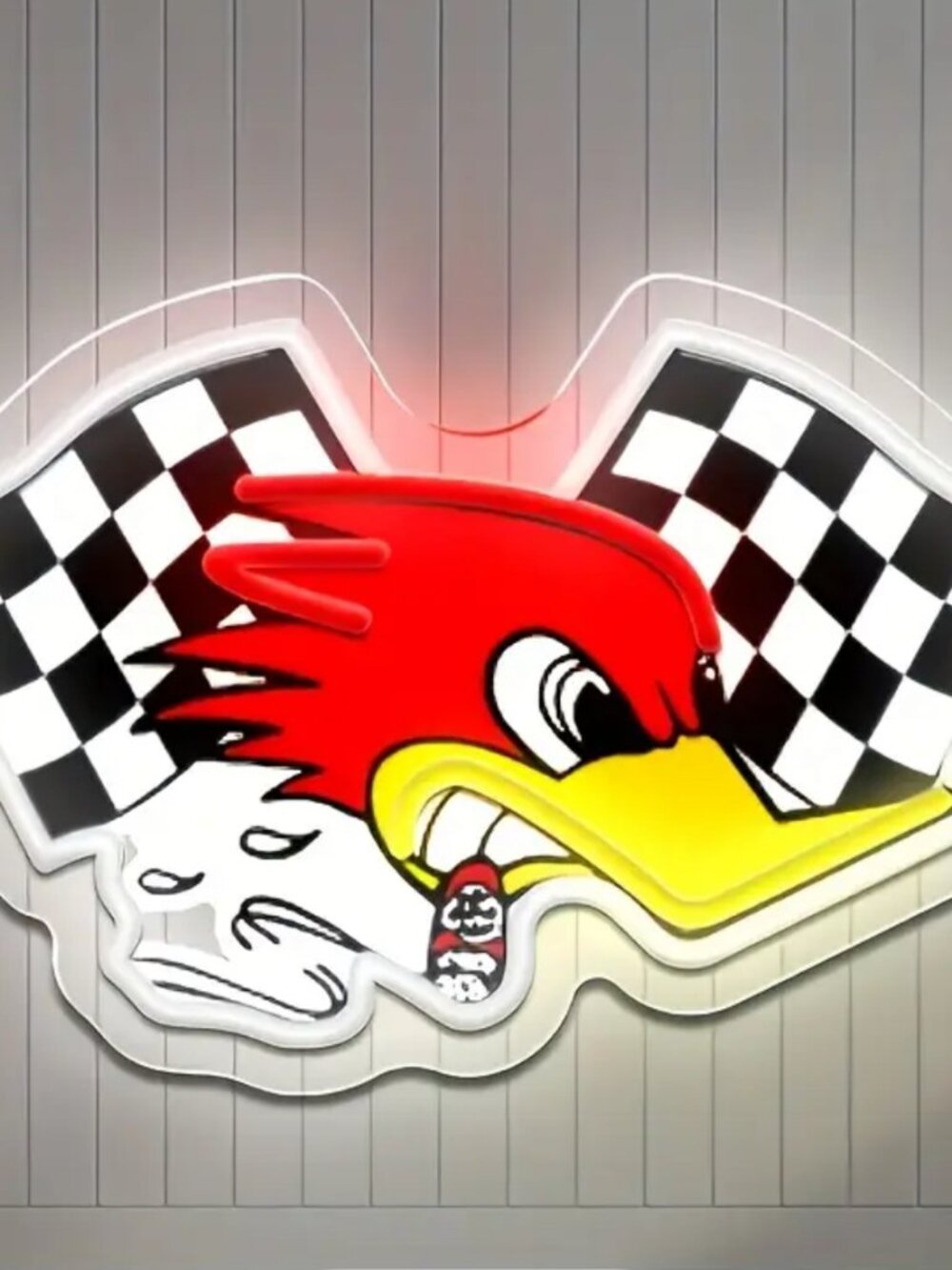ANGRY BIRDS CHECKERED RACING FLAGS NEON LED SIGN
